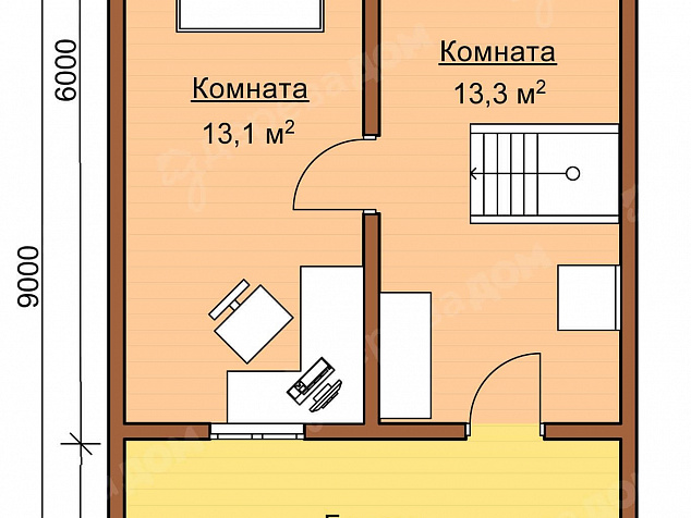 Каркасная баня 9х6 «Баня 31»