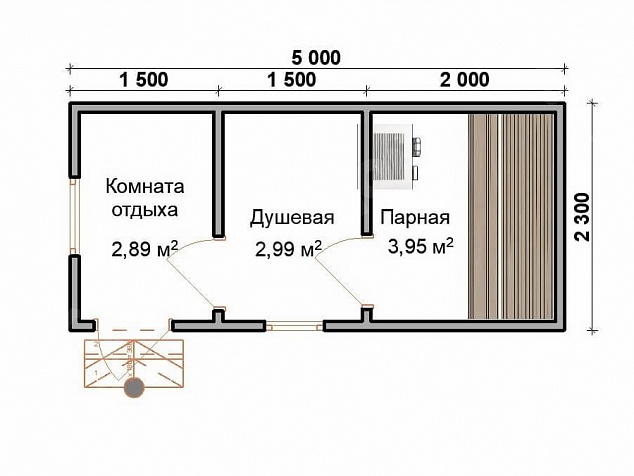 Мобильная баня 5х2,3 «МБ-16»