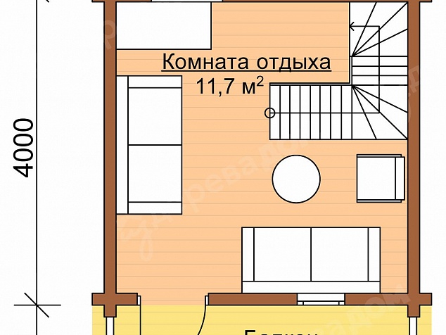 Каркасная баня 5.5х6 «Баня 29»