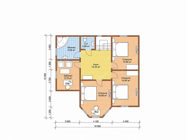 Каркасный дом 13х11,9 «Буран 46»